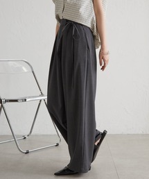 RANAN（ラナン）の「麻調2タックラップリボンパンツ【全骨格対応・吸水速乾・マシーンウォッシャブルOK】（その他パンツ）」