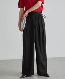 RANAN（ラナン）の「麻調2タックラップリボンパンツ【全骨格対応・吸水速乾・マシーンウォッシャブルOK】（その他パンツ）」