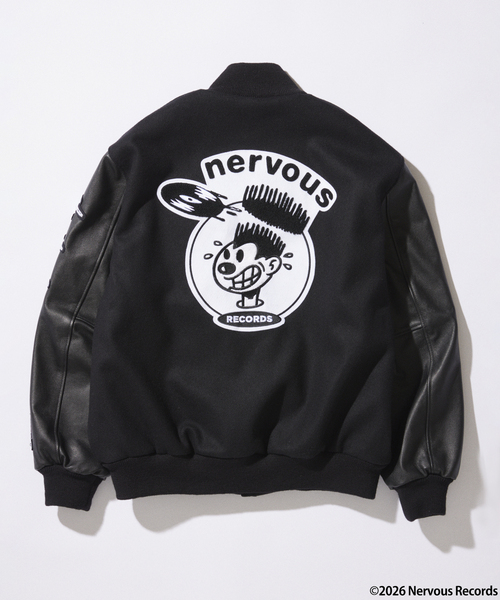 JOURNAL STANDARD（ジャーナルスタンダード）の「Nervous Records / ナーヴァス・レコーズ × JOURNAL STANDARD ジャケット（スタジャン・メンズ・ブラック・MEDIUM/LARGE/X-LARGE）」の2枚目の写真