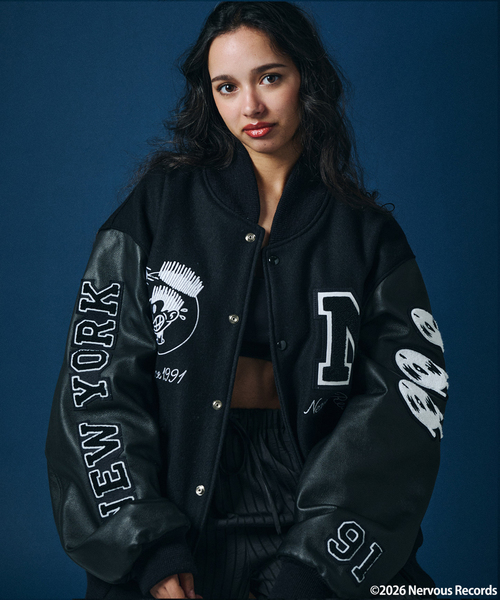 JOURNAL STANDARD（ジャーナルスタンダード）の「Nervous Records / ナーヴァス・レコーズ × JOURNAL STANDARD ジャケット（スタジャン・メンズ・ブラック・MEDIUM/LARGE/X-LARGE）」の6枚目の写真