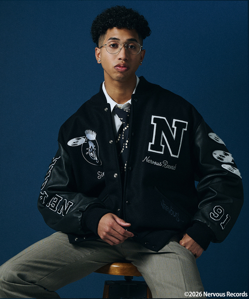 JOURNAL STANDARD（ジャーナルスタンダード）の「Nervous Records / ナーヴァス・レコーズ × JOURNAL STANDARD ジャケット（スタジャン・メンズ・ブラック・MEDIUM/LARGE/X-LARGE）」の8枚目の写真