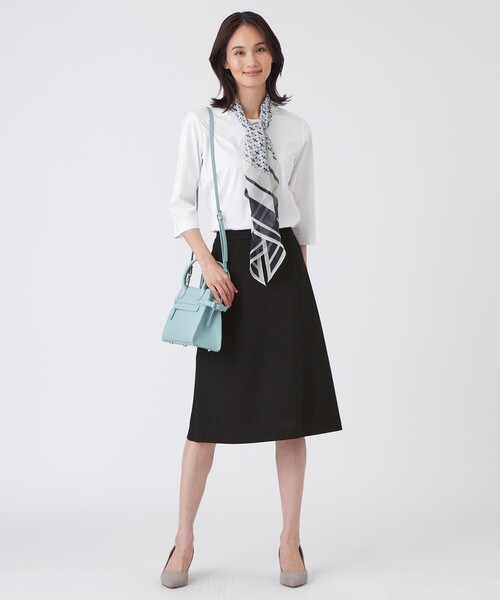 TRANS WORK(トランスワーク)の「【L】【ウォッシャブル】アルビニプレミアムスムースカットソー(Tシャツ/カットソー・レディース・ホワイト/ブラック・46/44)」の3枚目の写真