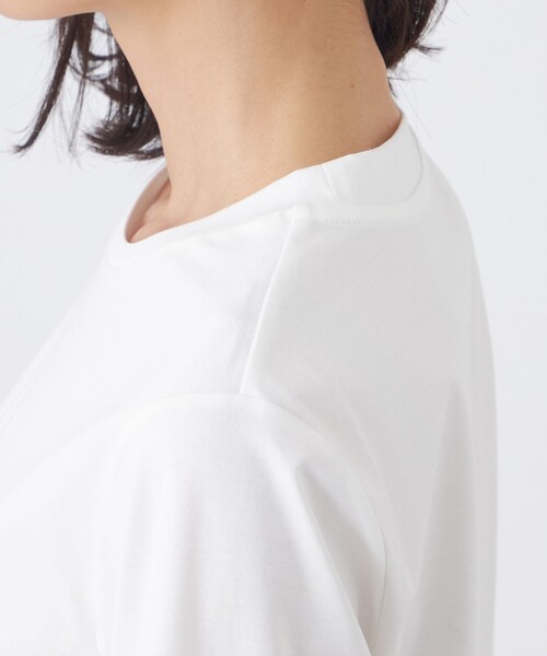 TRANS WORK(トランスワーク)の「【L】【ウォッシャブル】アルビニプレミアムスムースカットソー(Tシャツ/カットソー・レディース・ホワイト/ブラック・46/44)」の8枚目の写真