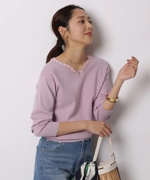 JUSGLITTY（ジャスグリッティー）の「前後２ＷＡＹレースゆるニット（ニット/セーター・レディース）」