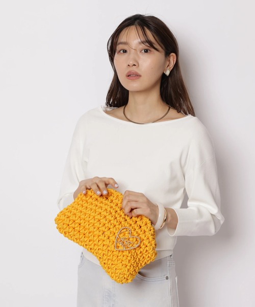 JUSGLITTY（ジャスグリッティー）の「前後２ＷＡＹレースゆるニット（ニット/セーター・レディース・ライトイエロー/ピンク/ネイビー/ホワイト・2）」の16枚目の写真