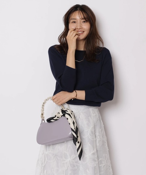 JUSGLITTY（ジャスグリッティー）の「前後２ＷＡＹレースゆるニット（ニット/セーター・レディース・ライトイエロー/ピンク/ネイビー/ホワイト・2）」の18枚目の写真