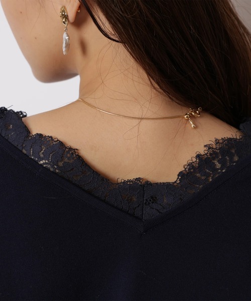 JUSGLITTY（ジャスグリッティー）の「前後２ＷＡＹレースゆるニット（ニット/セーター・レディース・ライトイエロー/ピンク/ネイビー/ホワイト・2）」の19枚目の写真