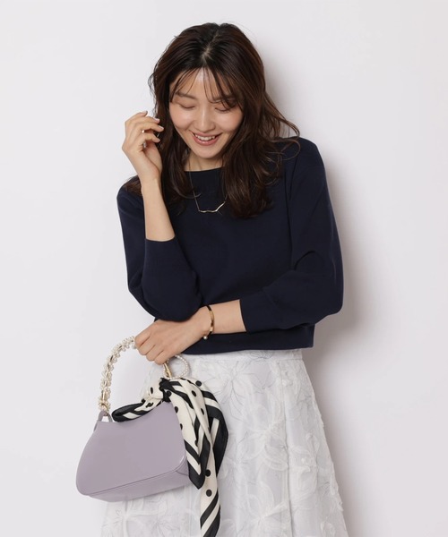 JUSGLITTY（ジャスグリッティー）の「前後２ＷＡＹレースゆるニット（ニット/セーター・レディース・ライトイエロー/ピンク/ネイビー/ホワイト・2）」の20枚目の写真