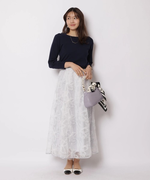 JUSGLITTY（ジャスグリッティー）の「前後２ＷＡＹレースゆるニット（ニット/セーター・レディース・ライトイエロー/ピンク/ネイビー/ホワイト・2）」の21枚目の写真