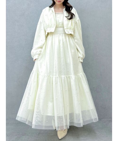 dazzlin（ダズリン）の「パールツキチュールブルゾン（ブルゾン・レディース・アイボリー/ブラック/グレー・FREE）」の8枚目の写真