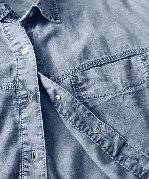 Riberry（リベリー）の「【接触冷感】2WAYテンセルデニムシャツ（シャツ/ブラウス・レディース・ブラック/ブルー・FREE）」の11枚目の写真