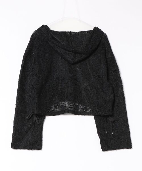 Sawa a la mode(サワアラモード)の「花柄モール刺繍レースショートフーディー(パーカー・レディース・アイボリー/ブラック/モカ・FREE)」の7枚目の写真