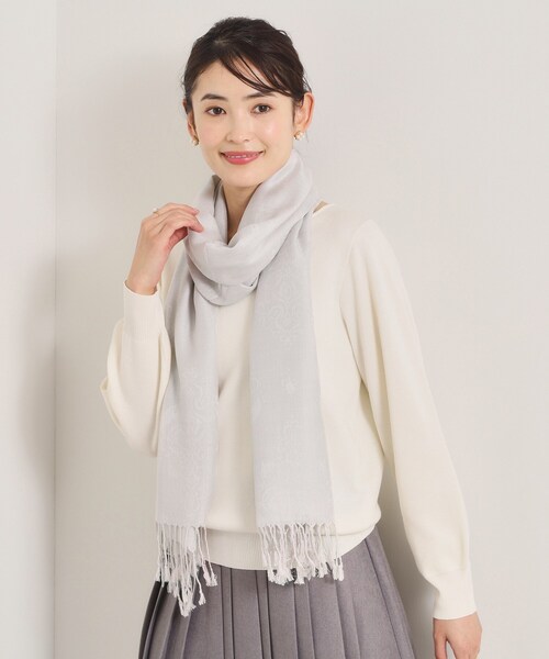 ITS'DEMO（イッツデモ）の「【手洗い可】ダマスク柄ストール（ストール/ショール・レディース・ピンク系その他/ベージュ系その他3/パープル系1/ライトグレー系・00）」の9枚目の写真