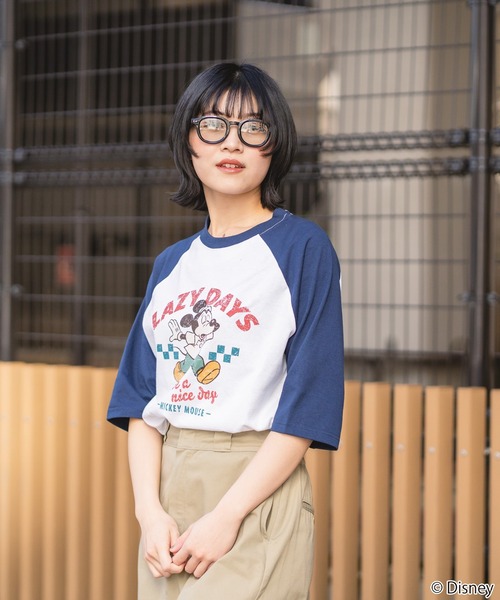 Disney（ディズニー）の「【DISNEY/ディズニー】【軽やかな着心地でお出掛けにぴったり！】ラグラン7分袖Tシャツ ミッキーマウス キャラクターグッズ 配色切り替え カレッジ風 ストリート スケーター 古着MIX（Tシャツ/カットソー・レディース・その他/その他3/その他2/その他1・MEDIUM/LARGE）」の8枚目の写真