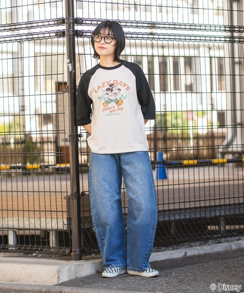 Disney（ディズニー）の「【DISNEY/ディズニー】【軽やかな着心地でお出掛けにぴったり！】ラグラン7分袖Tシャツ ミッキーマウス キャラクターグッズ 配色切り替え カレッジ風 ストリート スケーター 古着MIX（Tシャツ/カットソー・レディース・その他/その他3/その他2/その他1・MEDIUM/LARGE）」の14枚目の写真