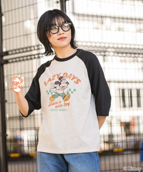 Disney（ディズニー）の「【DISNEY/ディズニー】【軽やかな着心地でお出掛けにぴったり！】ラグラン7分袖Tシャツ ミッキーマウス キャラクターグッズ 配色切り替え カレッジ風 ストリート スケーター 古着MIX（Tシャツ/カットソー・レディース・その他/その他3/その他2/その他1・MEDIUM/LARGE）」の16枚目の写真