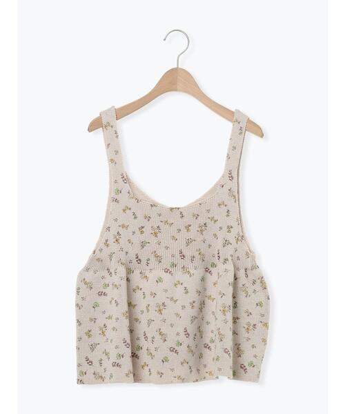 Samansa Mos2（サマンサ モスモス）の「柄アソート前後2WAYニットキャミビスチェ（ベスト・レディース・ブラック/ベージュ/キナリ・F）」の3枚目の写真