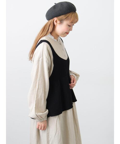 Samansa Mos2（サマンサ モスモス）の「柄アソート前後2WAYニットキャミビスチェ（ベスト・レディース・ブラック/ベージュ/キナリ・F）」の12枚目の写真