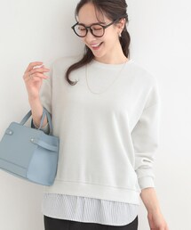 SHOO・LA・RUE | 【洗濯機可】1枚でサマ見え ラメニットソー レイヤード風トップス(Tシャツ/カットソー)