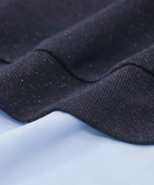 SHOO・LA・RUE(シューラルー)の「【洗濯機可】1枚でサマ見え ラメニットソー レイヤード風トップス(Tシャツ/カットソー・レディース・サックスブルー/グレー系2/ネイビー/ホワイト系5・03/02/01/04)」の8枚目の写真