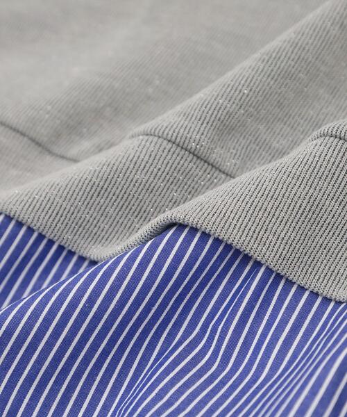 SHOO・LA・RUE(シューラルー)の「【洗濯機可】1枚でサマ見え ラメニットソー レイヤード風トップス(Tシャツ/カットソー・レディース・サックスブルー/グレー系2/ネイビー/ホワイト系5・03/02/01/04)」の12枚目の写真