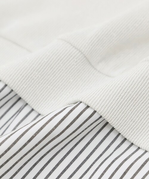 SHOO・LA・RUE(シューラルー)の「【洗濯機可】1枚でサマ見え ラメニットソー レイヤード風トップス(Tシャツ/カットソー・レディース・サックスブルー/グレー系2/ネイビー/ホワイト系5・03/02/01/04)」の16枚目の写真