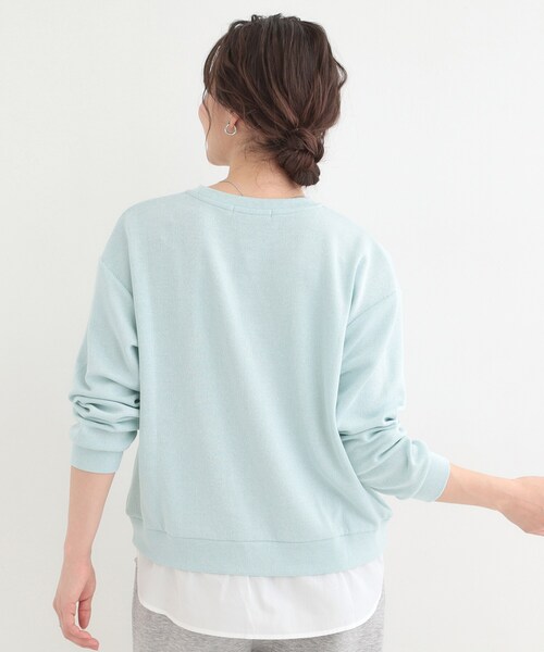 SHOO・LA・RUE(シューラルー)の「【洗濯機可】1枚でサマ見え ラメニットソー レイヤード風トップス(Tシャツ/カットソー・レディース・サックスブルー/グレー系2/ネイビー/ホワイト系5・03/02/01/04)」の18枚目の写真