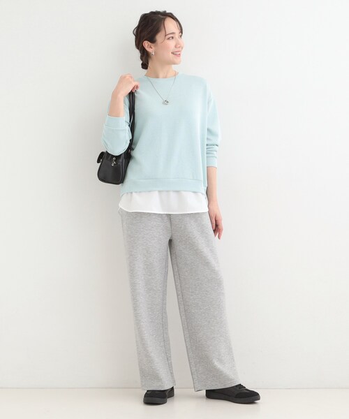 SHOO・LA・RUE(シューラルー)の「【洗濯機可】1枚でサマ見え ラメニットソー レイヤード風トップス(Tシャツ/カットソー・レディース・サックスブルー/グレー系2/ネイビー/ホワイト系5・03/02/01/04)」の19枚目の写真