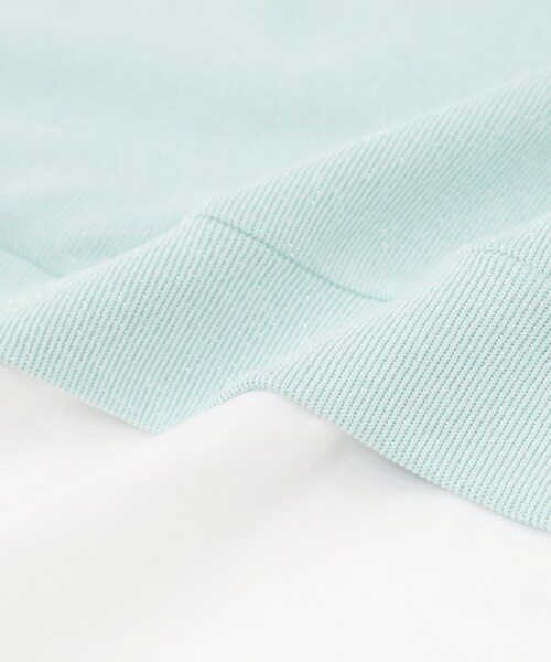 SHOO・LA・RUE(シューラルー)の「【洗濯機可】1枚でサマ見え ラメニットソー レイヤード風トップス(Tシャツ/カットソー・レディース・サックスブルー/グレー系2/ネイビー/ホワイト系5・03/02/01/04)」の20枚目の写真