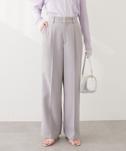 natural couture(ナチュラルクチュール)の「〈osono〉ワイドパンツ(スラックス・レディース・ブラック/オフホワイト/グレー・LARGE/MEDIUM)」の22枚目の写真