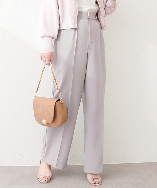 natural couture(ナチュラルクチュール)の「〈osono〉ワイドパンツ(スラックス・レディース・ブラック/オフホワイト/グレー・LARGE/MEDIUM)」の18枚目の写真