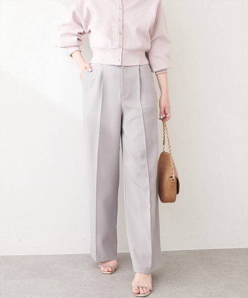 natural couture(ナチュラルクチュール)の「〈osono〉ワイドパンツ(スラックス・レディース・ブラック/オフホワイト/グレー・LARGE/MEDIUM)」の16枚目の写真