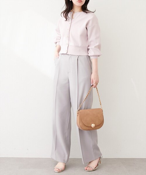 natural couture(ナチュラルクチュール)の「〈osono〉ワイドパンツ(スラックス・レディース・ブラック/オフホワイト/グレー・LARGE/MEDIUM)」の15枚目の写真