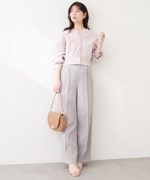 natural couture(ナチュラルクチュール)の「〈osono〉ワイドパンツ(スラックス・レディース・ブラック/オフホワイト/グレー・LARGE/MEDIUM)」の14枚目の写真