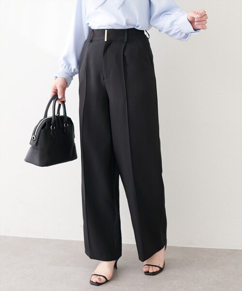 natural couture(ナチュラルクチュール)の「〈osono〉ワイドパンツ(スラックス・レディース・ブラック/オフホワイト/グレー・LARGE/MEDIUM)」の12枚目の写真