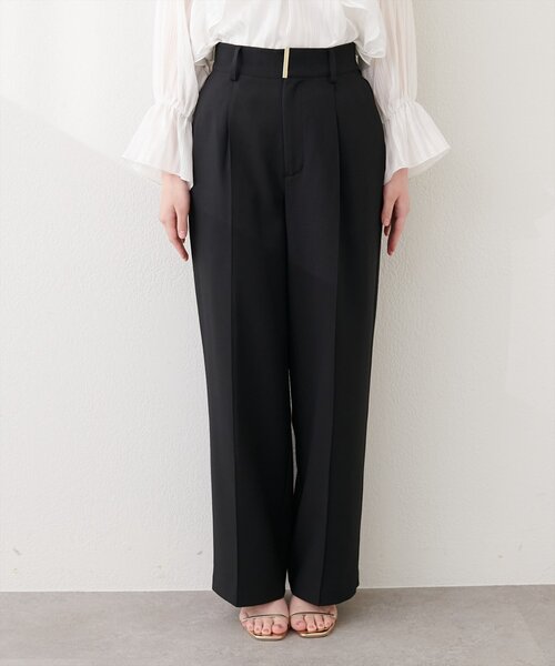 natural couture(ナチュラルクチュール)の「〈osono〉ワイドパンツ(スラックス・レディース・ブラック/オフホワイト/グレー・LARGE/MEDIUM)」の4枚目の写真