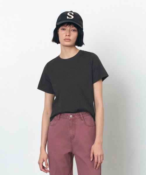 SIYAZU(シヤジュ)の「SITP5242 スリムレギュラーハーフTシャツ_チャコール(Tシャツ/カットソー・レディース・チャコール・ONE)」の4枚目の写真