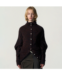 Fluid Knit-Texture Jacket_BURGUNDY