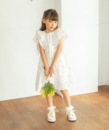 branshes（ブランシェス）の「【おそろい】花刺しゅうワンピース（ワンピース）」