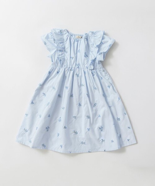 BRANSHES（ブランシェス）の「【おそろい】花刺しゅうワンピース（ワンピース・キッズ・オフホワイト/ブルー・120/90/80/100/130/110/140/150）」の13枚目の写真