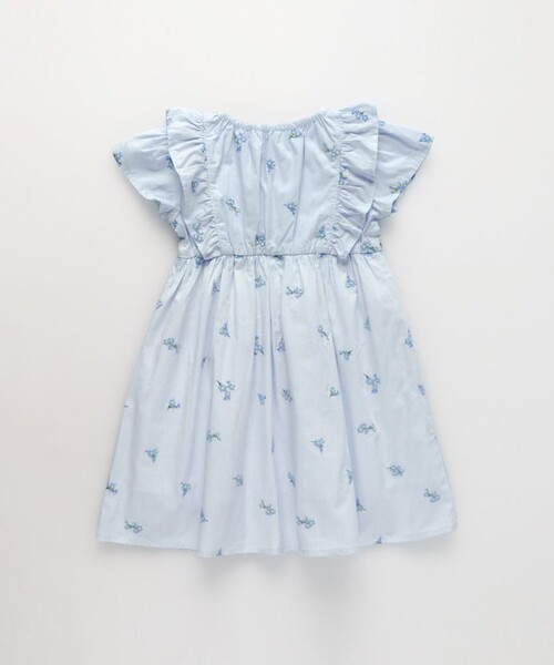 BRANSHES（ブランシェス）の「【おそろい】花刺しゅうワンピース（ワンピース・キッズ・オフホワイト/ブルー・120/90/80/100/130/110/140/150）」の4枚目の写真