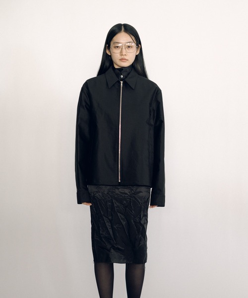 KEISUKEYOSHIDA(ケイスケヨシダ)の「Zip-up Blouson (camisole lining)(ブルゾン・レディース・ブラック・FREE)」の1枚目の写真