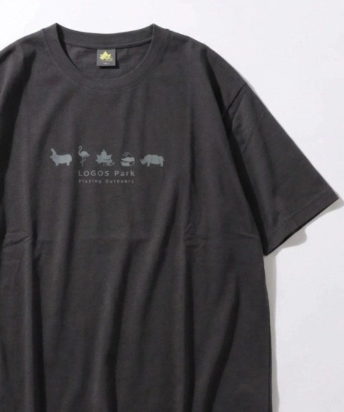 LOGOS（ロゴス）の「2026SS LOGOS/ロゴス アニマル フロント/バックプリント 半袖Tシャツ レディース メンズ（Tシャツ/カットソー・メンズ・スミクロ/ベージュ/ネイビー/ホワイト/ホワイト系その他/カーキ・M/L/LL）」の3枚目の写真