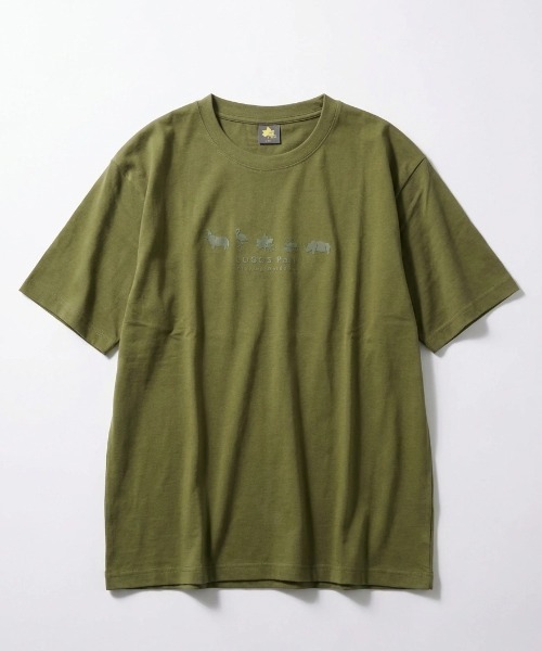 LOGOS（ロゴス）の「2026SS LOGOS/ロゴス アニマル フロント/バックプリント 半袖Tシャツ レディース メンズ（Tシャツ/カットソー・メンズ・スミクロ/ベージュ/ネイビー/ホワイト/ホワイト系その他/カーキ・M/L/LL）」の16枚目の写真