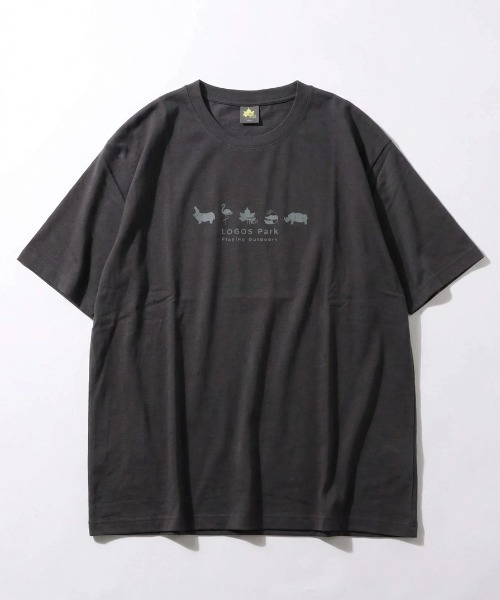 LOGOS（ロゴス）の「2026SS LOGOS/ロゴス アニマル フロント/バックプリント 半袖Tシャツ レディース メンズ（Tシャツ/カットソー・メンズ・スミクロ/ベージュ/ネイビー/ホワイト/ホワイト系その他/カーキ・M/L/LL）」の13枚目の写真