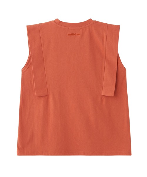 MILKFED.(ミルクフェド)の「BOXY SLEEVELESS TOP(Tシャツ/カットソー・レディース・オートミール/ブラウン/ブラック・ONE SIZE)」の15枚目の写真