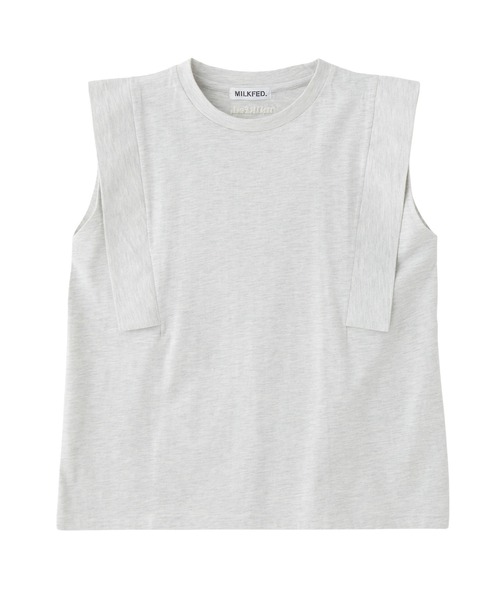 MILKFED.(ミルクフェド)の「BOXY SLEEVELESS TOP(Tシャツ/カットソー・レディース・オートミール/ブラウン/ブラック・ONE SIZE)」の16枚目の写真