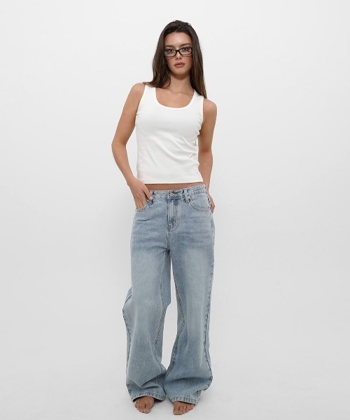 BLACKUP（ブラックアップ）の「[B-DENIM] WASHING LOW SLIM BOOTS-CUT JEANS 053（デニムパンツ・レディース・ライトブルー/ブルー・SMALL/MEDIUM/LARGE）」の13枚目の写真