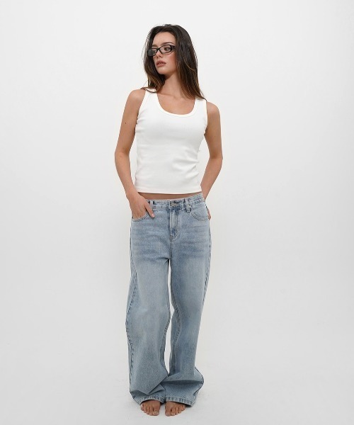 BLACKUP（ブラックアップ）の「[B-DENIM] WASHING LOW SLIM BOOTS-CUT JEANS 053（デニムパンツ・レディース・ライトブルー/ブルー・SMALL/MEDIUM/LARGE）」の12枚目の写真