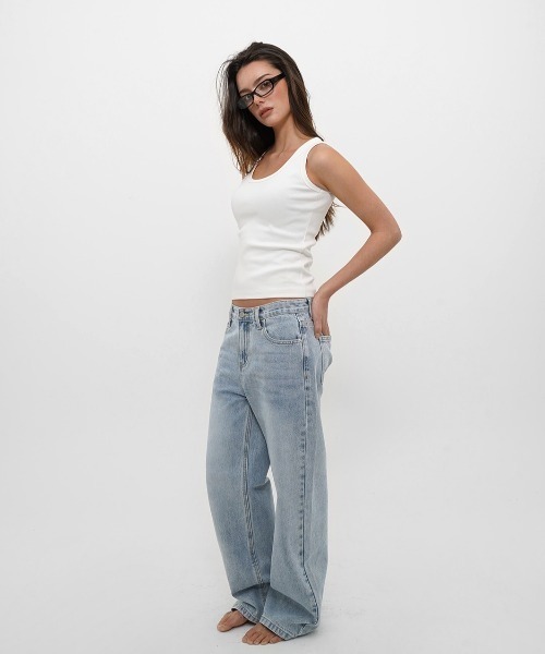 BLACKUP（ブラックアップ）の「[B-DENIM] WASHING LOW SLIM BOOTS-CUT JEANS 053（デニムパンツ・レディース・ライトブルー/ブルー・SMALL/MEDIUM/LARGE）」の14枚目の写真